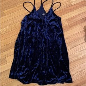 Blue velvet dress